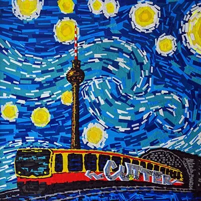 Berlin Starry Night- Van Gogh- Tape-Art- Beitragsbild