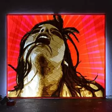 Feel- Orgasmus-Frauenporträt-Packband-Kunst-Tape-Art-Ostap-2014 Vorschaubild