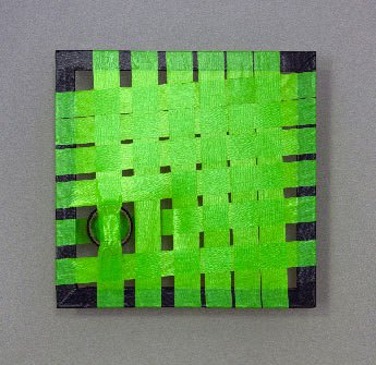 Grüne Konstruktion- Abstraktes Kunst- Gewebtes Klebeband- Vorschaubild