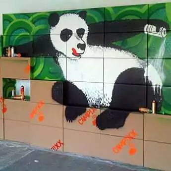 Panda Update-Indoor Graffiti-Auftrag-Vorschaubild