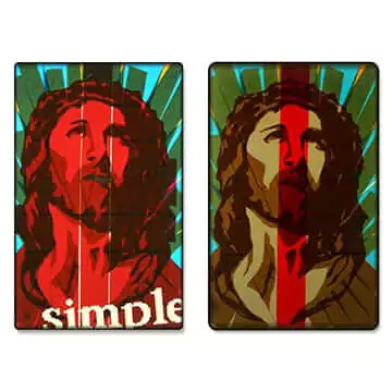 Einfach-Pop-Art-Ikone-Packband-Jesus-Portrait-Vorschaubild