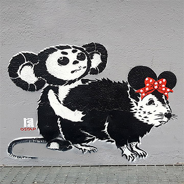 loving disney-tscheburaschka- stencil-streetart-Ostap-2014-2017- Vorschaubild