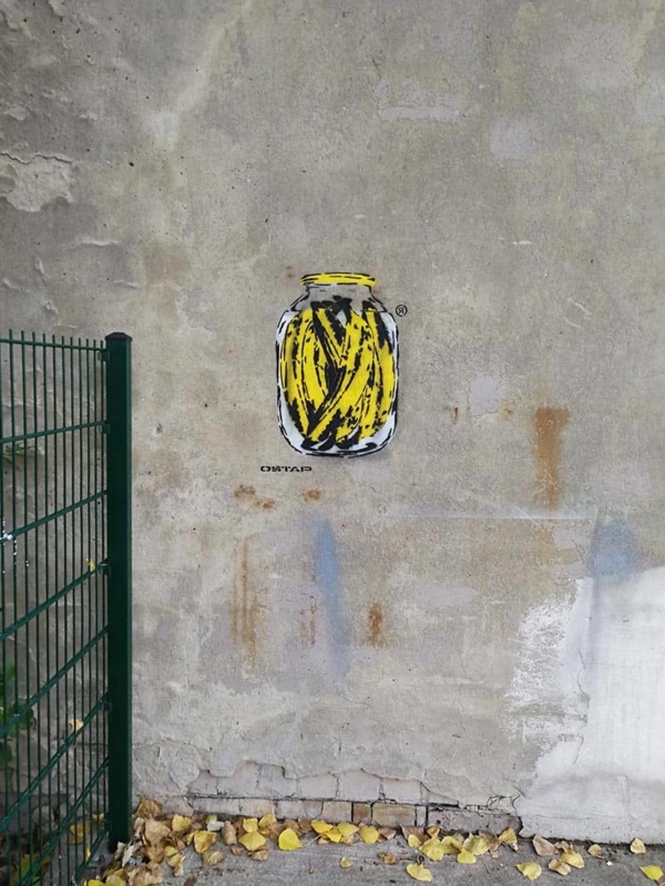 Bananen Dose- Schablonen Street-Art von Ostap