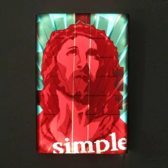 Bild-02-Jesus-Porträt-Pop-Art-Ikone-Paketklebeband-Kunstwerk-Diptych-Ostap-2013