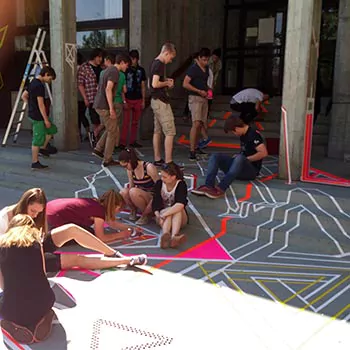 Tape Art Workshop in einer Realschule in Göttingen