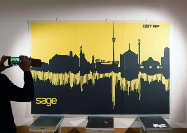 Tape Art-Skyline Stuttgart