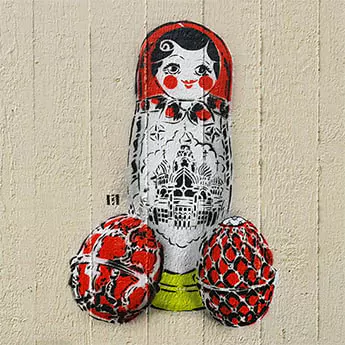 Matroschka- Stencil Street Art- Vorschaubild