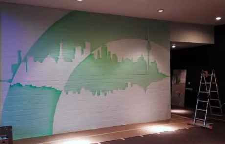 Work in Progress- Graffiti-Kunstwerk im Foyer-Huzur Bülowstraße Projekt