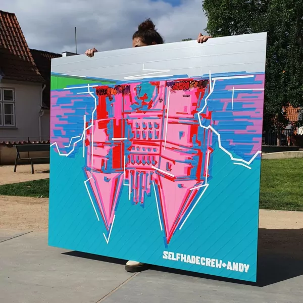 Vollendetes Klebeband-Kunstwerk - 